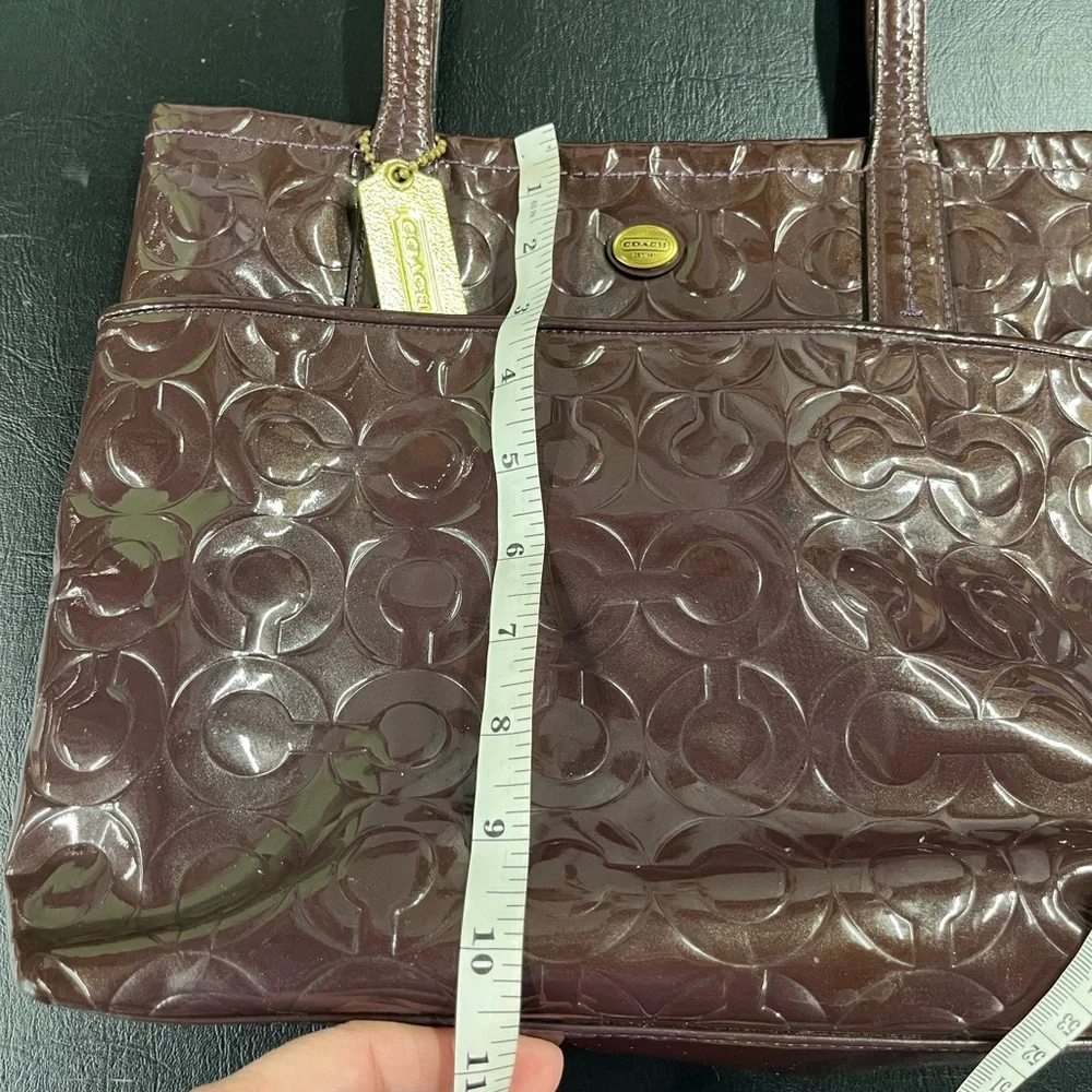 Coach Signature Patent Leather Gallery Tote - Picture 11 of 13